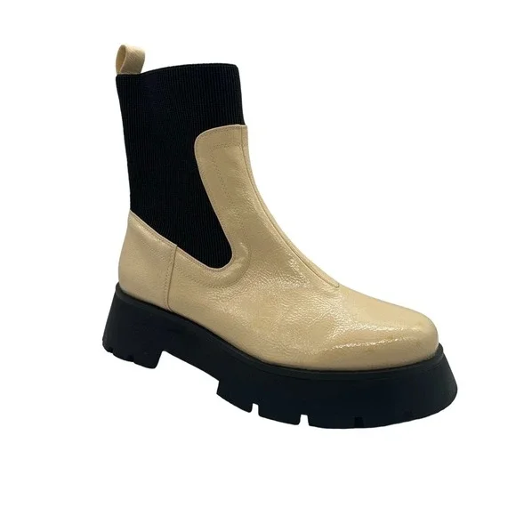 Sam Edelman Boots Womens 10 Chelsea Lug Circus Platform Cream‎ Grunge Minimalist