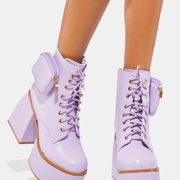 Lilac SOCIALITE STATUS  Platform Boots ( BRAND NEW !!!! )