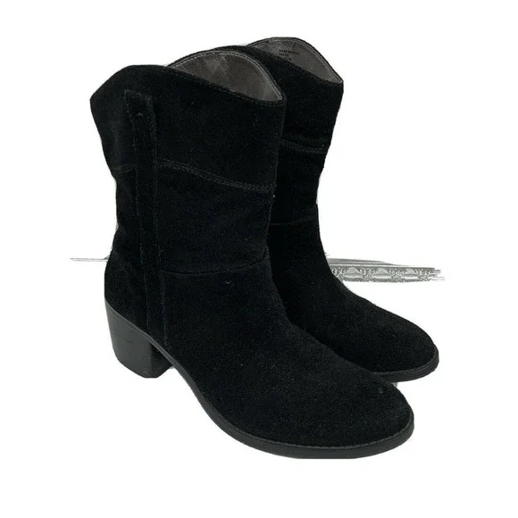 ADRIENNE VITTADINI Women’s Size 8.5 Fonzie Black Suede Ankle Boots Booties
