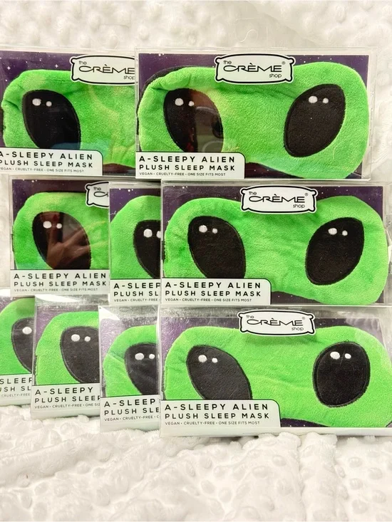 The Crème Shop A-Sleepy Alien Plush Sleep Mask - Bright Green