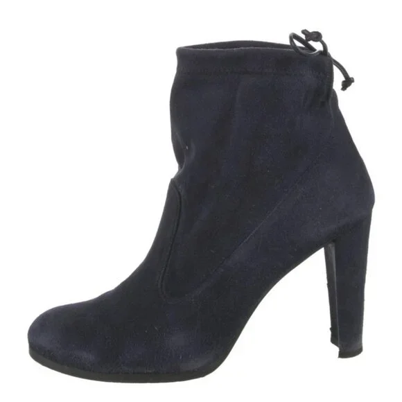Stuart Weitzman Suede Leather Trim Booties