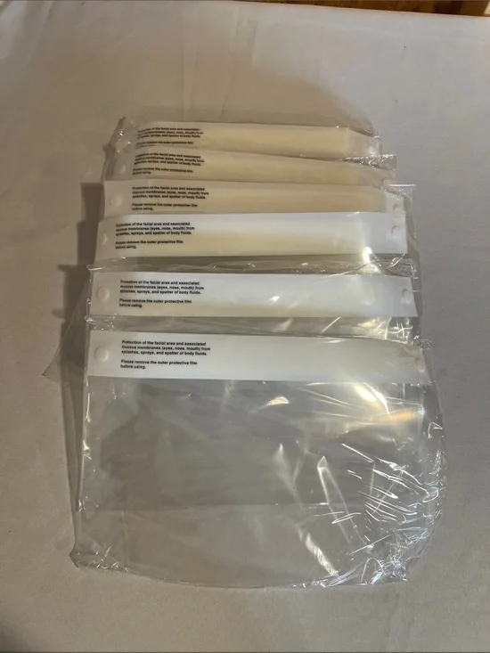 NEW Clear Face Shield Visors with White Headband (6 pack)