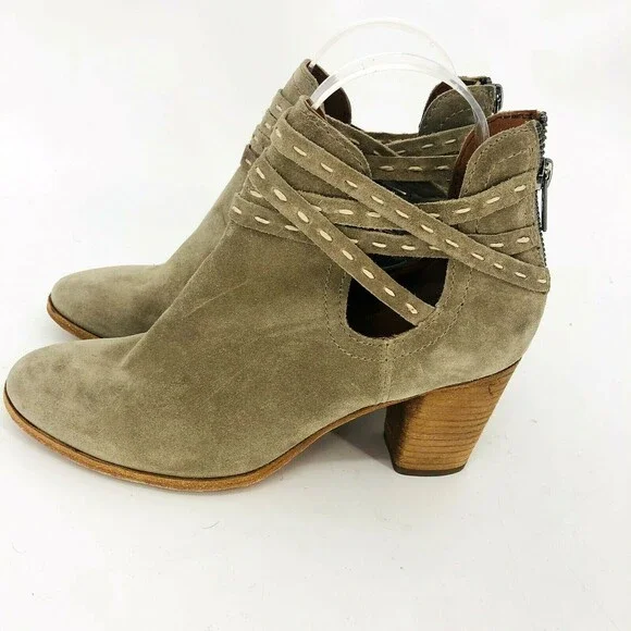 Frye Ash Naomi Pickstitch Shortie Women's Size 7-1/2B Style #74685 Rough Suede