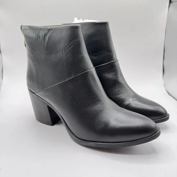Nisolo Dari Commuter Boot Ankle‎ Block Heel Zipper Women 9 Black New