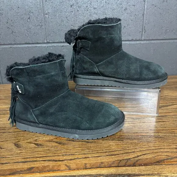 Koolaburra by UGG Black Suede Tassel Ankle Boots Women’s 8