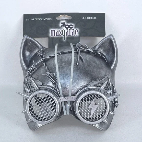 Masqarae Steampunk Cat Industrial Animal Mask Barb Wire Goggle HALLOWEEN COSPLAY
