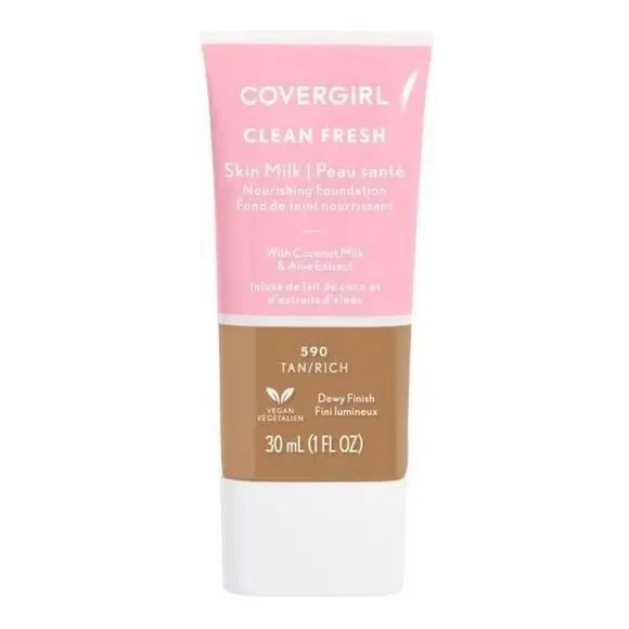 Covergirl Clean Fresh Skin Milk Foundation Dewy Finish, 590 Tan/Rich