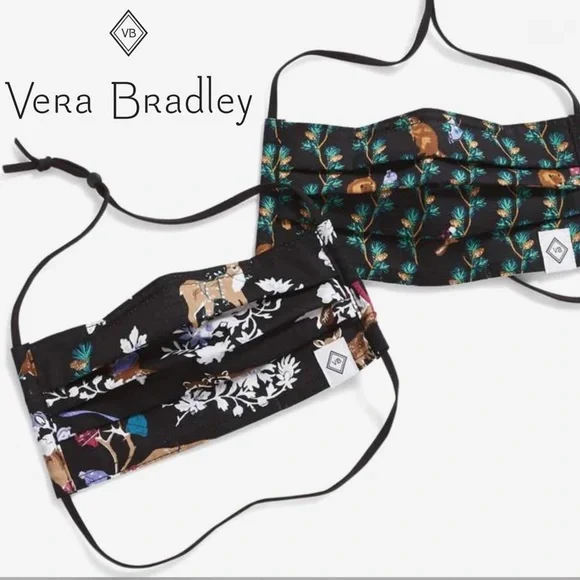 Vera Bradley Merry Mischief Pleated Face Masks