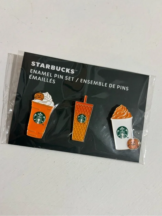 Starbucks Rare Pumpkin Spice Latte Pin Set EU Release NEW