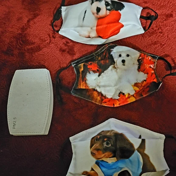 NWT ADULT FACE MASK DOGS 3 PACK UNISEX SIZE ONE SIZE FITS ALL