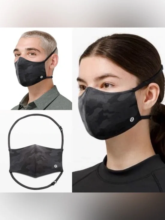 Like new Lululemon Double Strap Face Mask in Heritage 365 Camo Mini Deep Coal