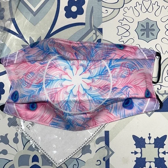 New peacock feather face mask