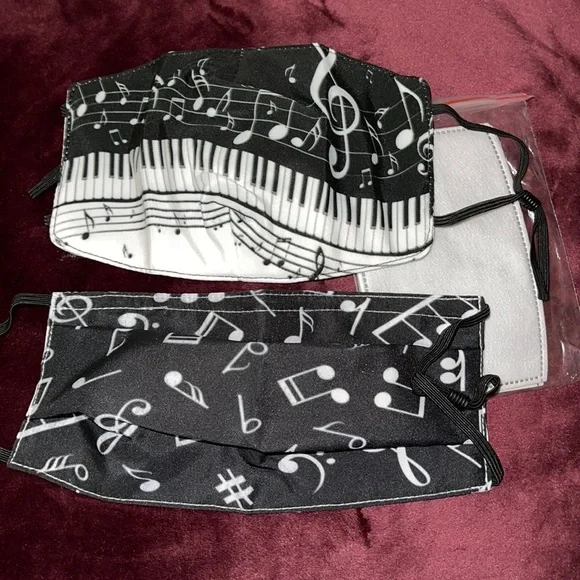 6/$20 New set/2 music note face masks