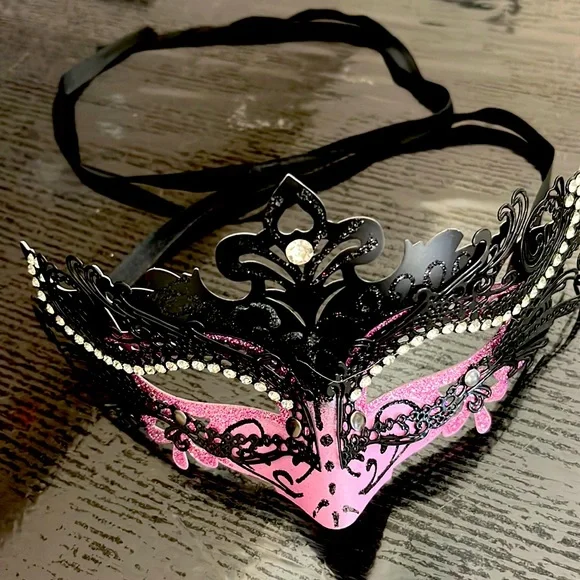 Handmade Masquerade Mask. NWOT.  With rhinestones.