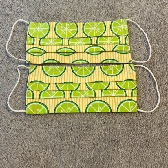 Lime Patterned Face Masks