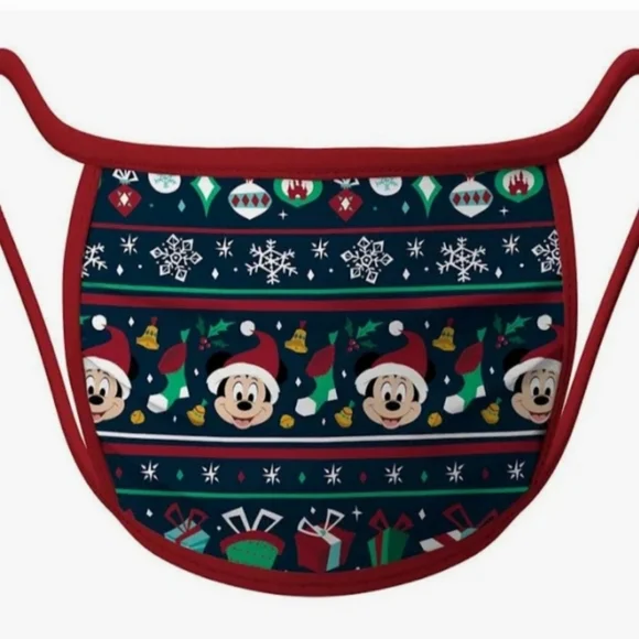 NEW Disney Parks - Christmas Santa Mickey Face Mask Size Large