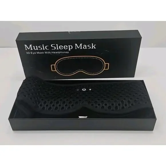 Music Sleep Mask with Bluetooth Ventilated Black 3d Eye Mask W Headlhones