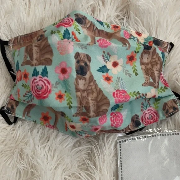 New cute floral dog face mask