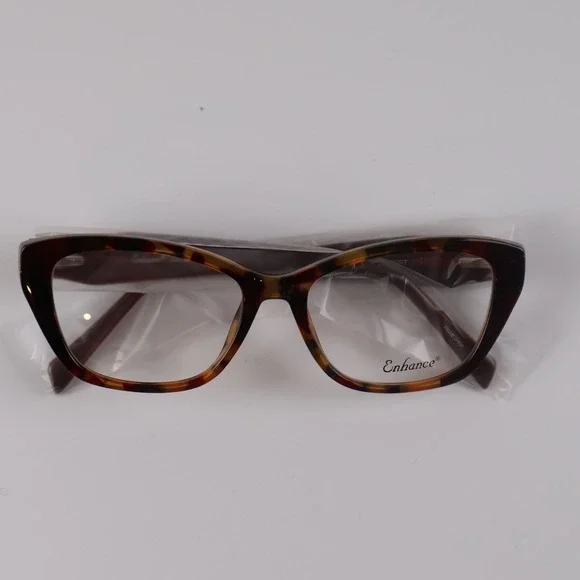 Enhance Womens Eyeglasses EN4472 Burgundy Tortoise Shell Cat Eye 54-17-145 NWT