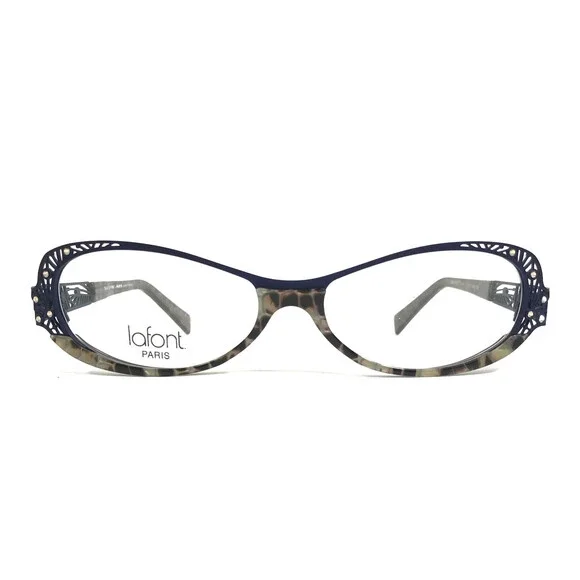 Jean Lafont Eyeglasses Frames GAUFRETTE 565 Brown Tortoise Blue Oval 53-15-130