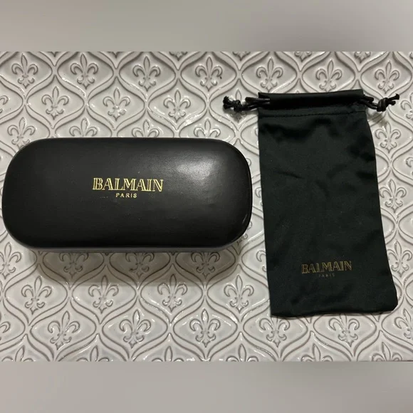 Balmain Black and Gold Eyewear Case (case only)