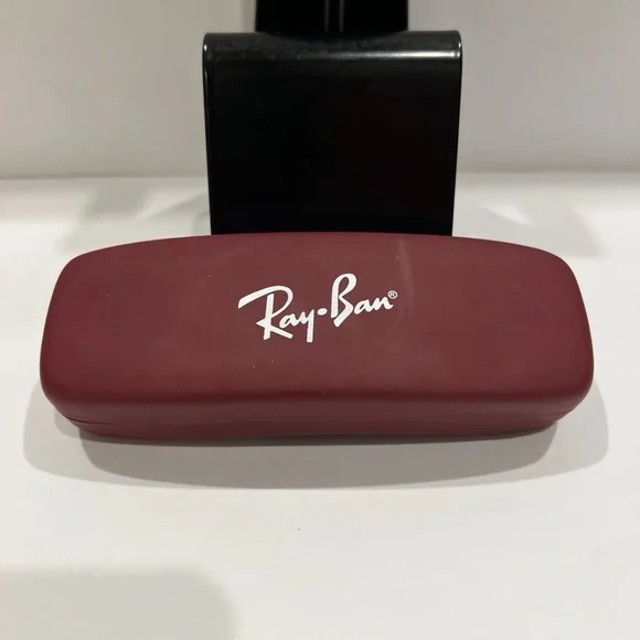 Ray-Ban Red Burgundy Maroon Slim Hard Clamshell Glasses Case Hard Shell