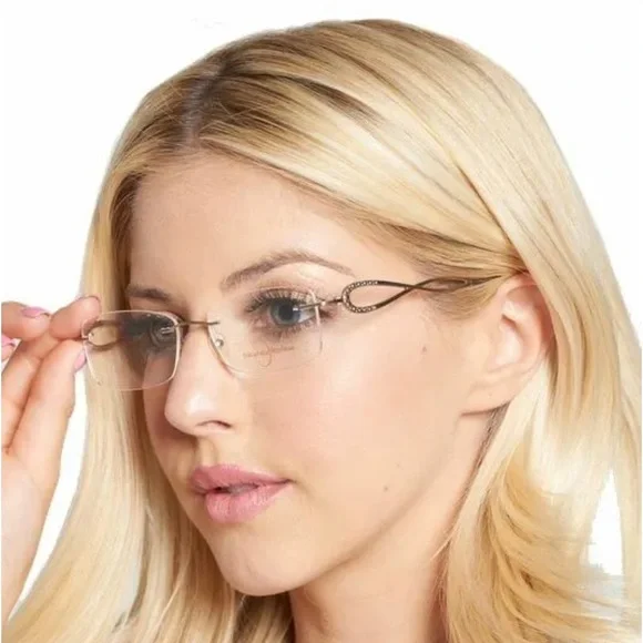 NATURALLY RIMLESS EYEGLASSES 553073366 RIMLESS METAL FRAME 51-17-140 ATP CLEAR