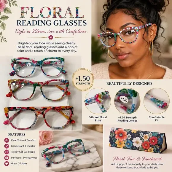 Reading Glasses 1.50 strength set of 3