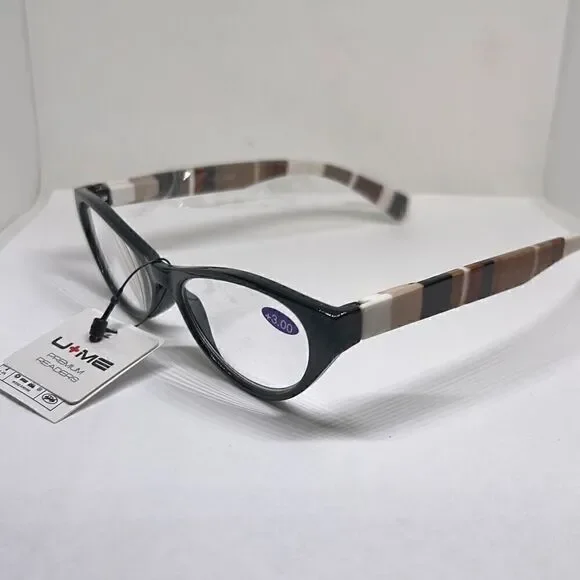Plaid Cat Eye Women’s Reading Glasses +3.00