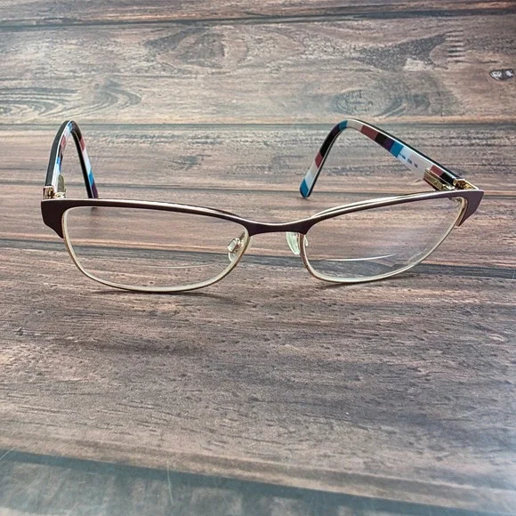 Tommy Hilfiger Womens Cat Eye Eyeglasses Brown Gold TH 1684 DDB 140 Striped Arms