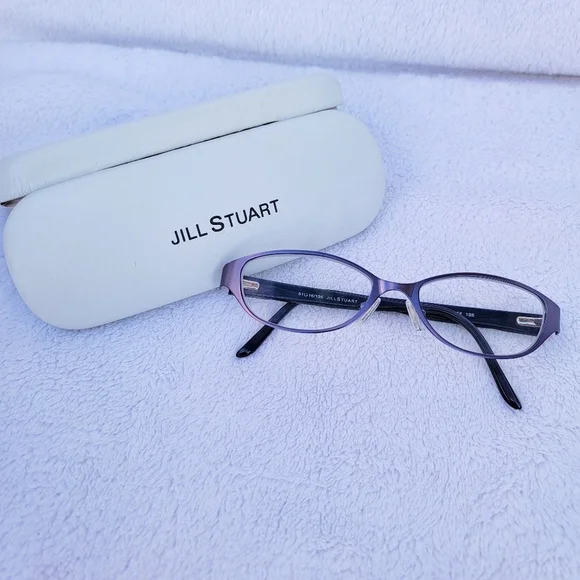 JILL STUART JS308-3 Eyeglasses Frame Metal Lavender Purple Semi Cat Eye Full Rim