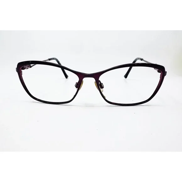 Tura Eyeglasses Women Purple R117 PLU Cat Eye Metal Frames 54-15-135