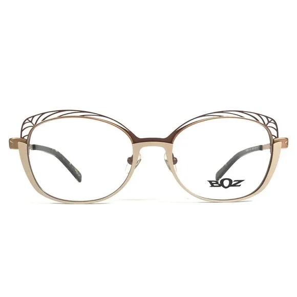 BOZ Eyeglasses Frames HOURRA 9910 Brown Pink Gold White Beige 51-18-140