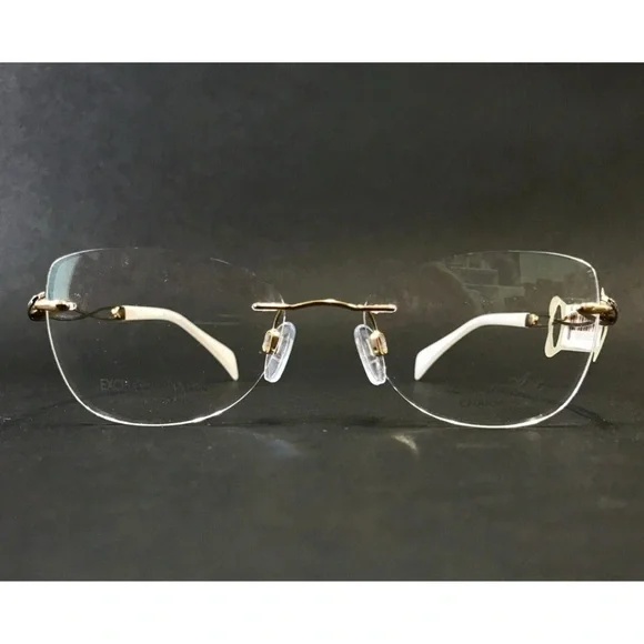 Line Art by Charmant Eyeglasses Frames XL2147 GW Titanium Gold Rimless 51-17-135