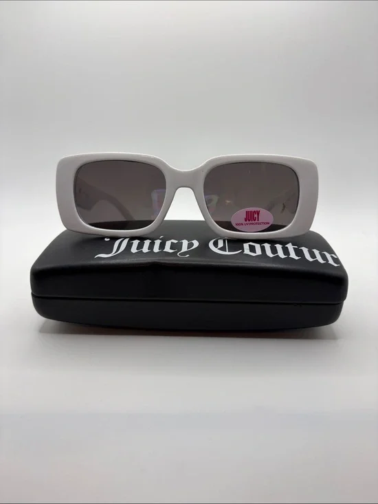 Juicy Couture White Frame Sunglasses with Dark Lenses