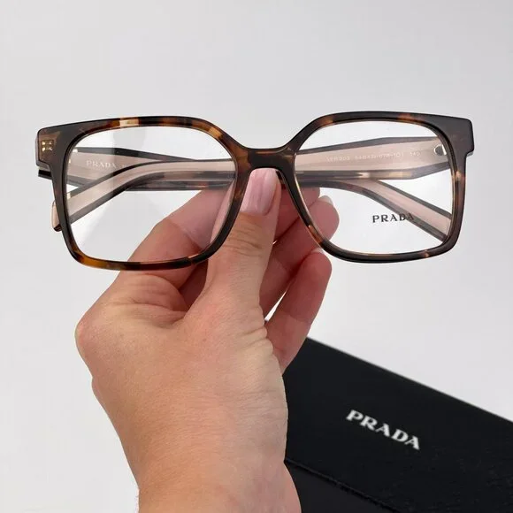 Prada Eyeglasses – Havana Caramel Square Frame | Model PRB03V 07R1O1