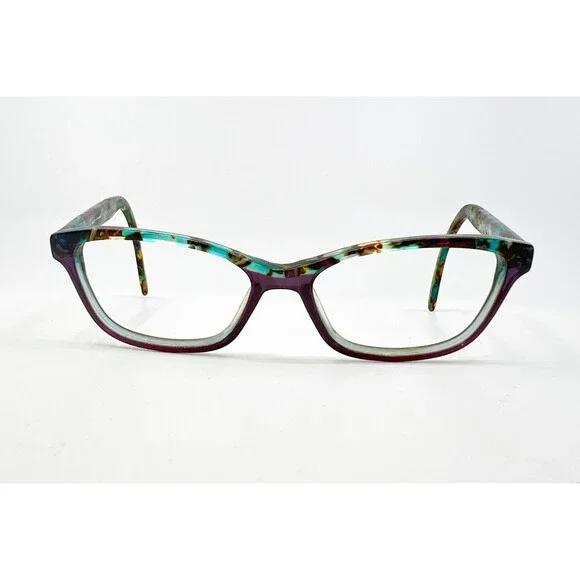 Scott Harris Eyeglasses Womens Teal Purple Tortoise Shell Cat Eye 53-15-140