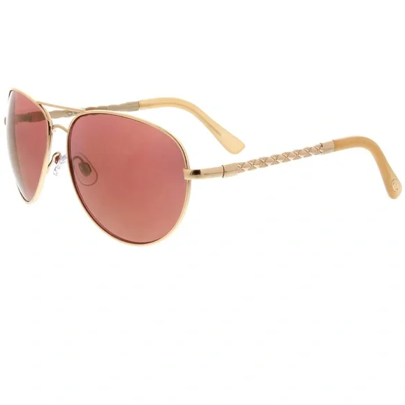 Oscar De La Renta Curved Rose Gold Aviators