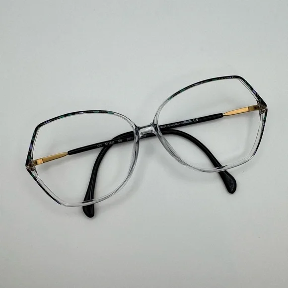 Silhouette SPX M1849 57-12-135 Gray Crystal/Black Geometric Glasses