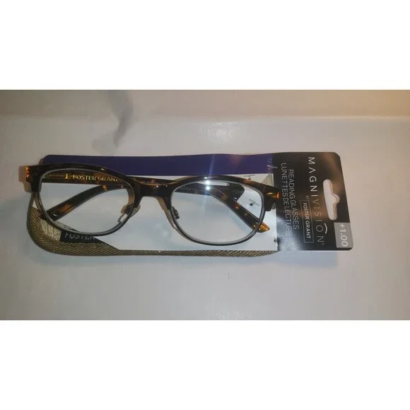Magnivision by Foster Grant Reading Glasses with Case 1.00 Mag NWT
