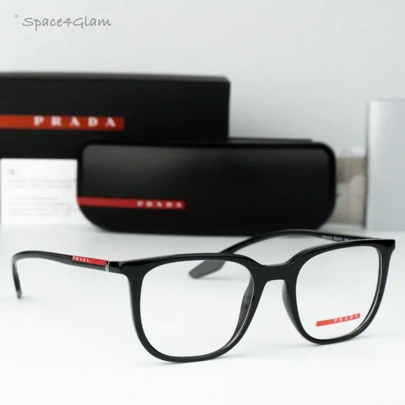 Prada Linea Rossa Women Eyeglasses Black Demo Square PS01OV 1AB1O1 BRAND NEW