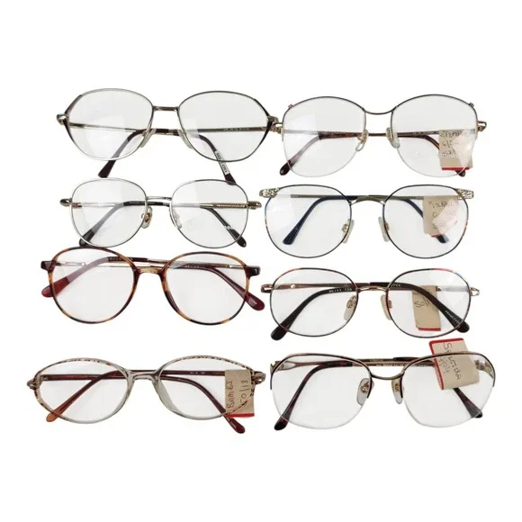 Lot of 8 Vintage Eyeglasses Frames NOS Mix Resellers Round Oversized