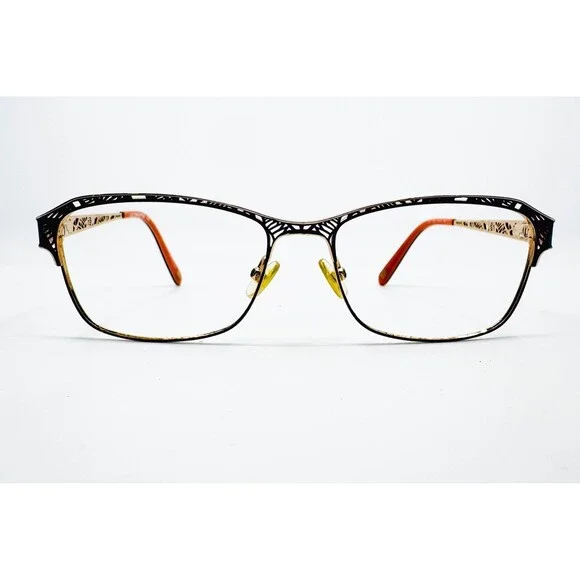 Liz Claiborne Eyeglasses Womens Black Gold Filigree L655 09Q 54-16-140