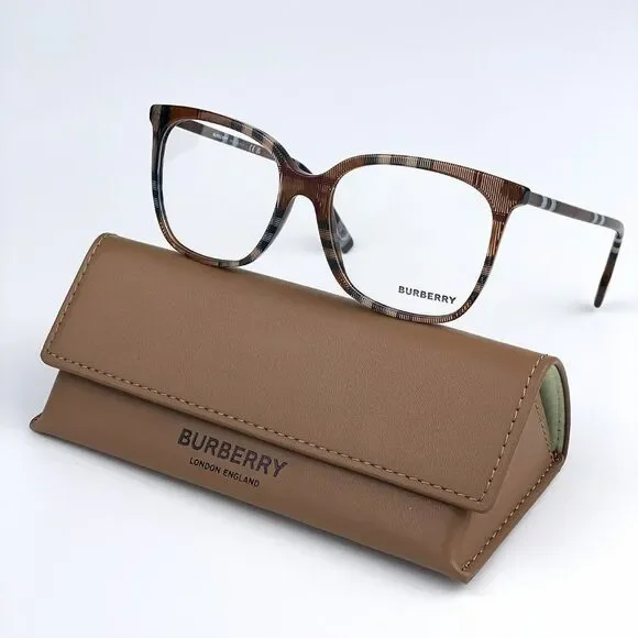 NEW Burberry BE2367 3966 Check Brown Square Women Eyeglasses