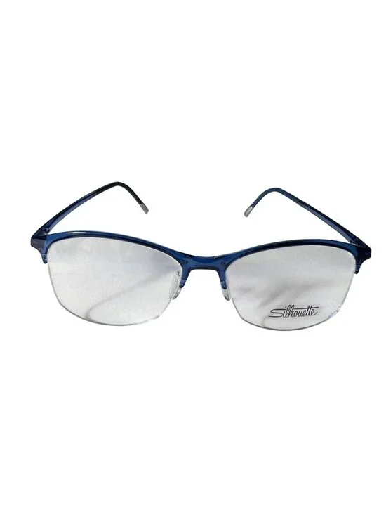 Silhouette SPX 1586 51-16 Womens Blue Half-Rim Eyeglasses Lightweight Frame