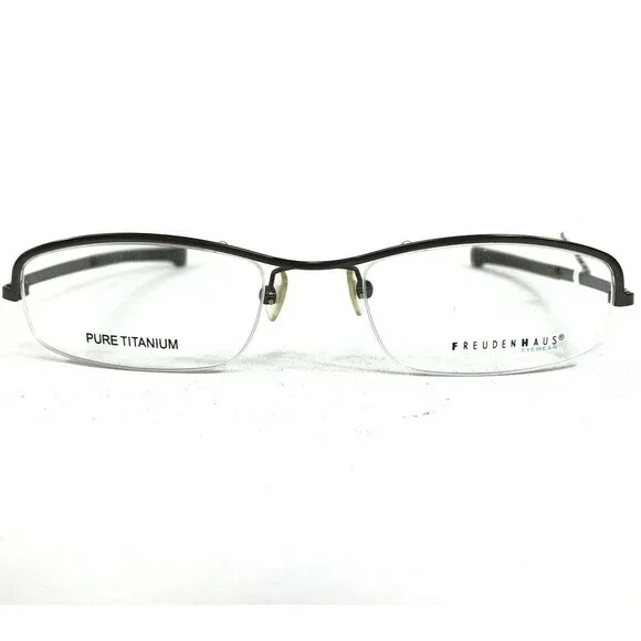 Freudenhaus Tim-Tim MCO Eyeglasses Frames Brown Gray Rectangular 51-19-125