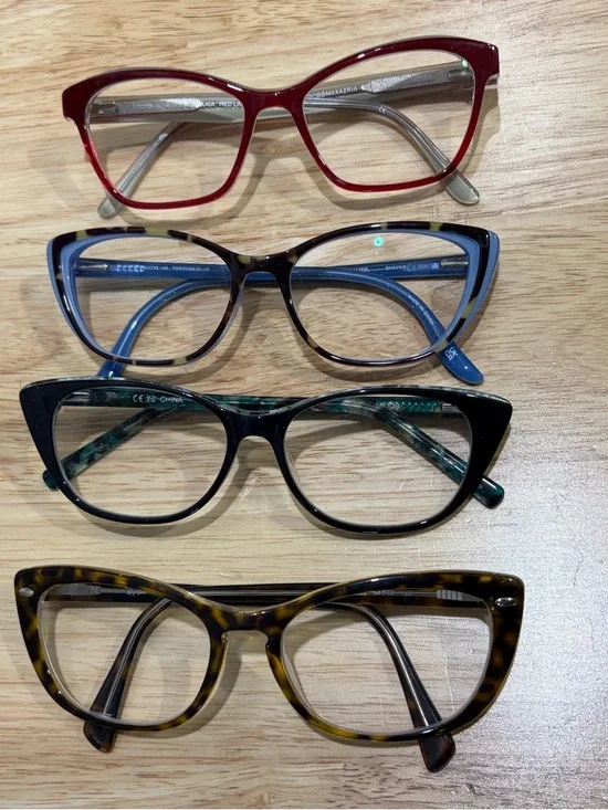 Set of 4 Prescription Cat‎ Eye Retto Eyeglass Frames Ray Ban, Rae Dunn, BCBG
