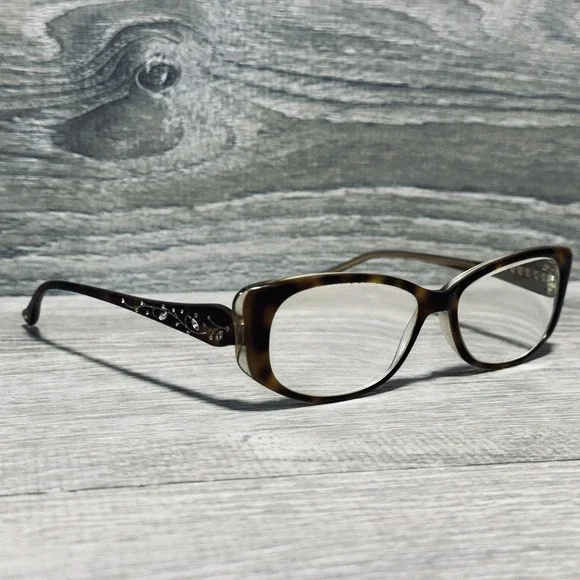 Judith Leiber JL1655 Eyeglass Frames Women 52-15-135 Brown Tortoise Rectangular