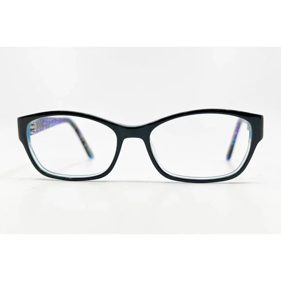 XOXO Eyeglasses Womens Black Blue Fave Full Rim Frames 52-16-135 38731