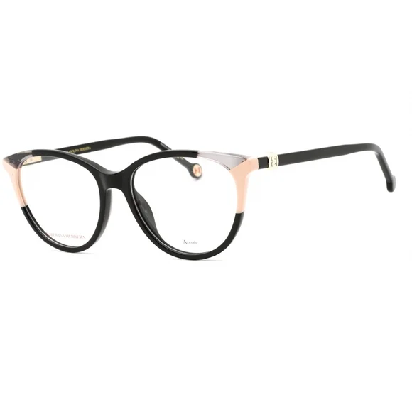 NWT Carolina Herrera CH-0054-KDX-53 Black Nude Oval 53mm Eyeglasses
